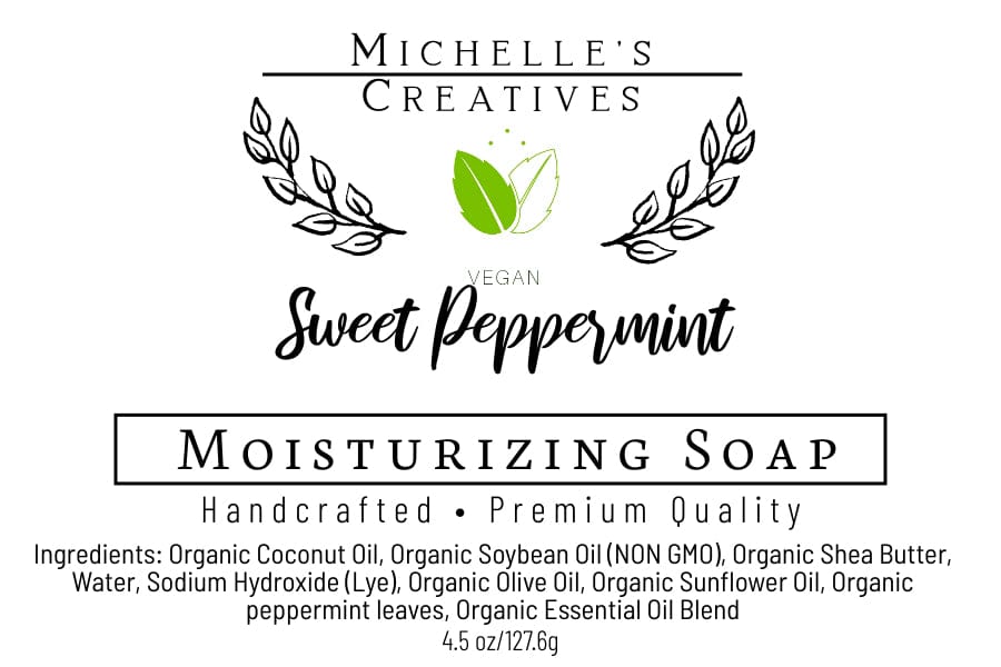 Michelle's Creatives Bar Soap Handmade Sweet Peppermint Bar Soap PEPPERMINT-BAR