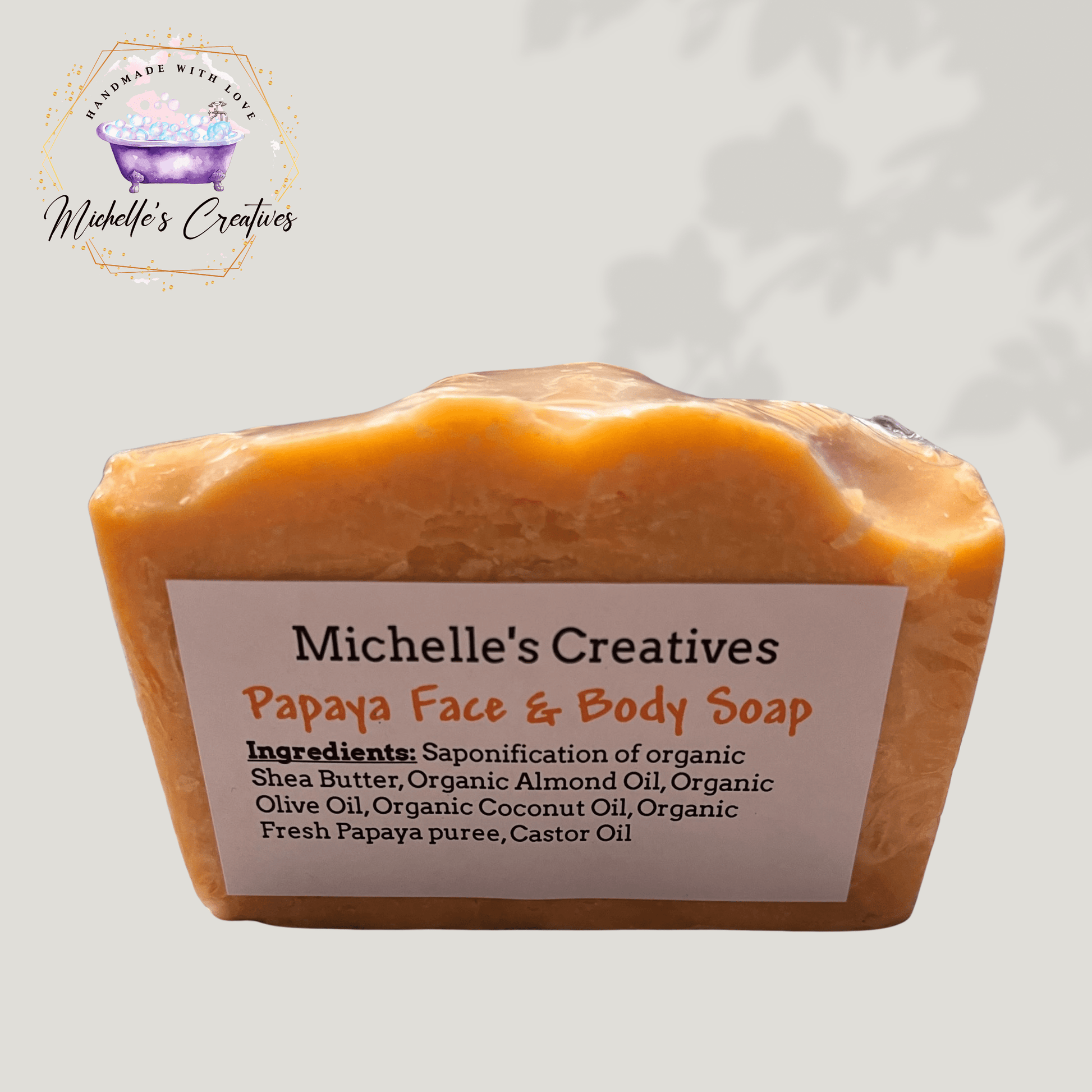 Michelle's Creatives Bar Soap Papaya Face and Body Soap PAPAYA-FACE-BODY