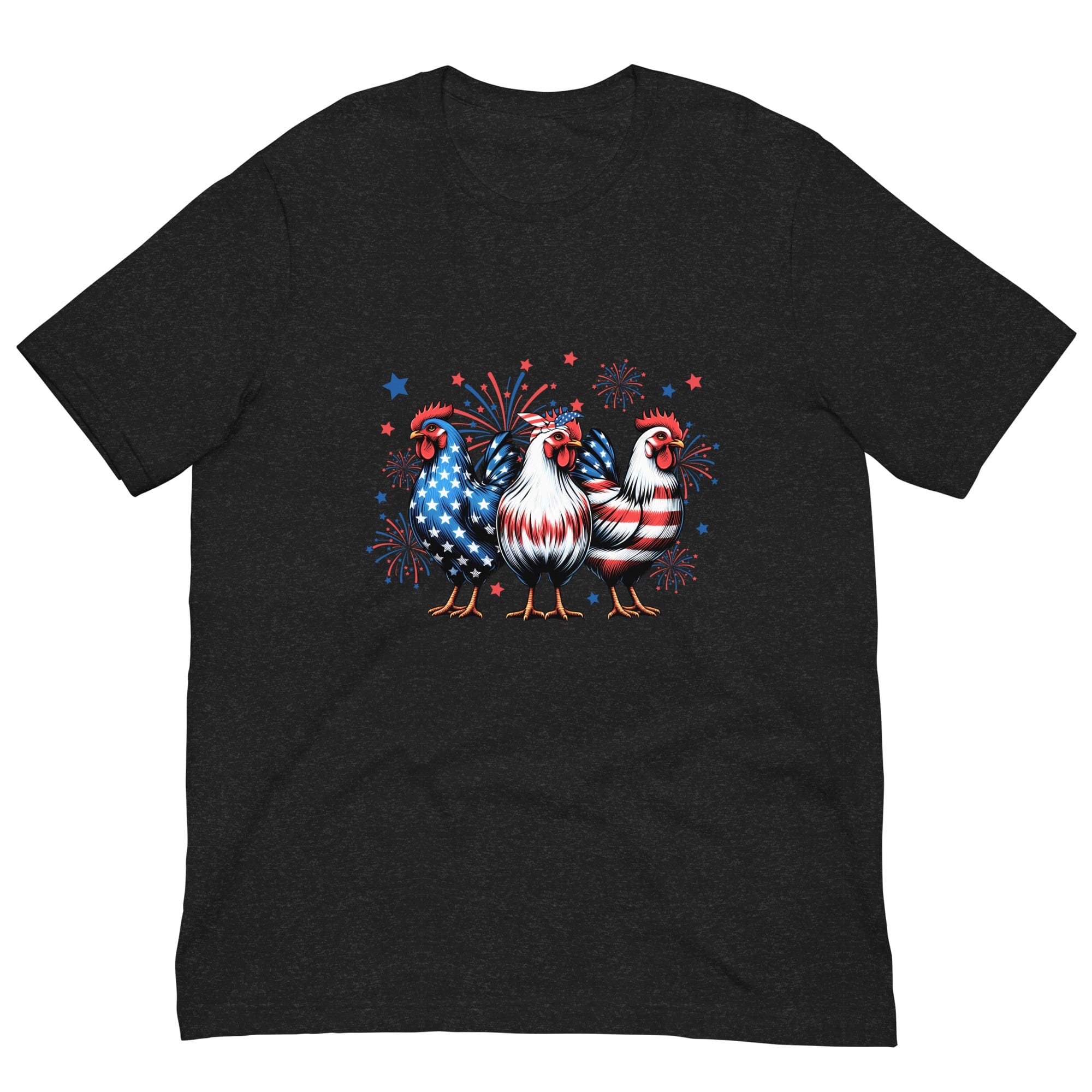 Michelle's Creatives Black Heather / XS Unisex Patriot Chicken Cartoon t-shirt 1198739_9575