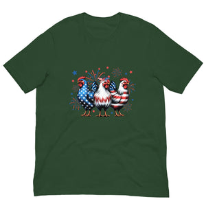 Michelle's Creatives Forest / S Unisex Patriot Chicken Cartoon t-shirt 1198739_8451