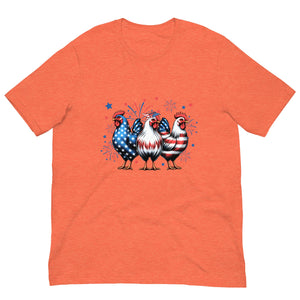 Michelle's Creatives Heather Orange / S Unisex Patriot Chicken Cartoon t-shirt 1198739_8516