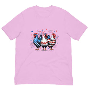 Michelle's Creatives Lilac / S Unisex Patriot Chicken Cartoon t-shirt 1198739_10368