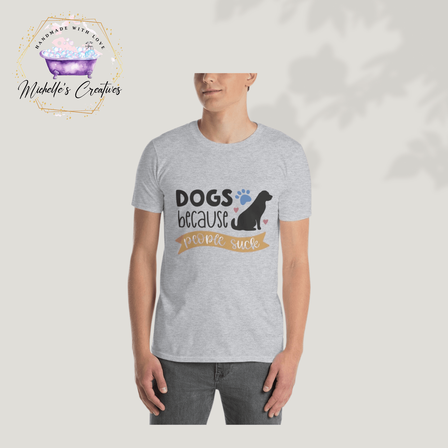 Michelle's Creatives Sport Grey / S Love Dogs Because People Suck Short-Sleeve Unisex T-Shirt 1421957_503