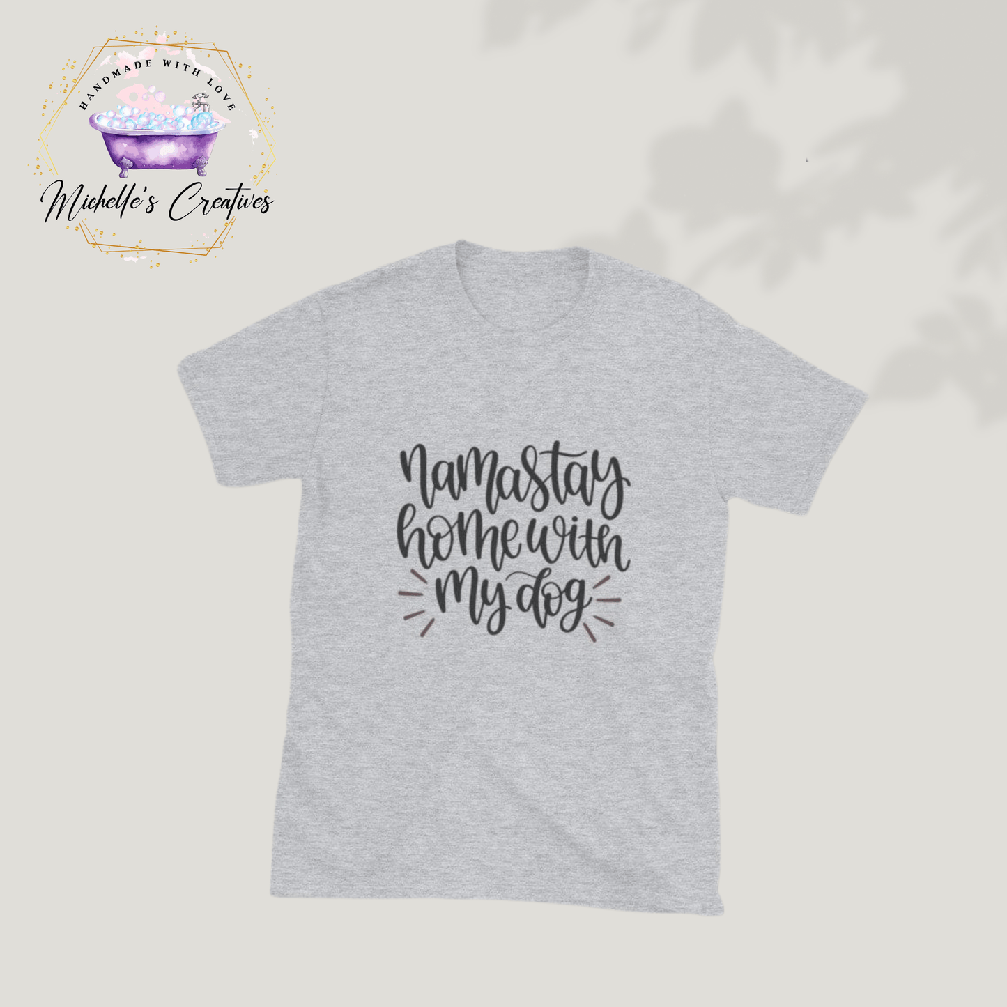 Michelle's Creatives Sport Grey / S Namaste Home With My Dog Short-Sleeve Unisex T-Shirt 60B2A7C81A21C1_503-1