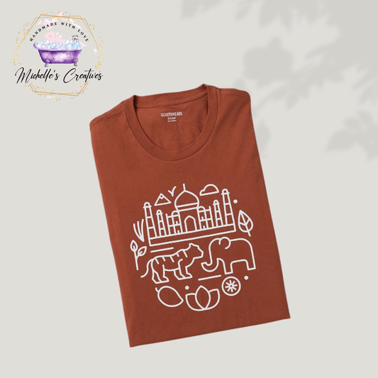 Michelle's Creatives T-shirt India Inspired Line Graphic T-shirt