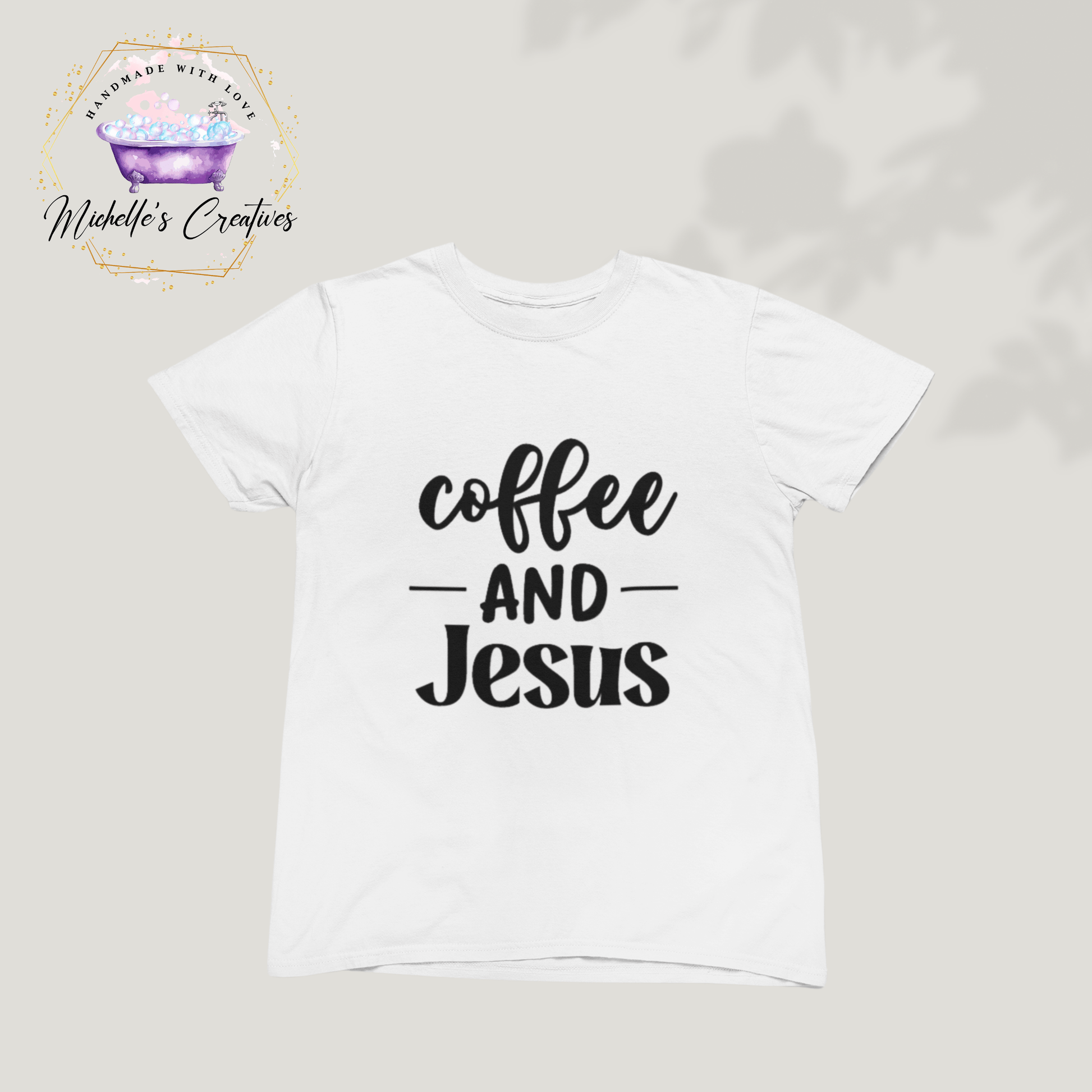 Michelle's Creatives T-shirt Small / White ☕🙏 Introducing the Coffee AND Jesus Unisex T-shirt! 🙏☕ COFFEE-AND-JESUS-TSHIRT-1