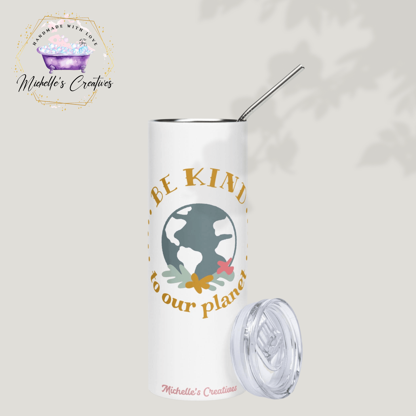 Michelle's Creatives White Kindness Stainless steel tumbler 7987579_15005