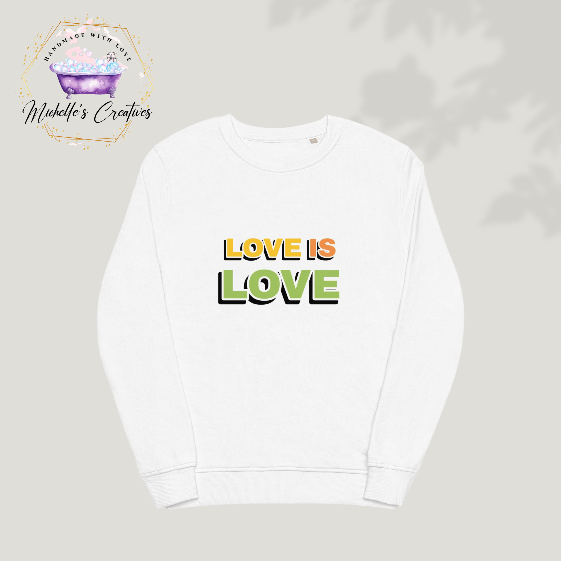 Michelle's Creatives White / S Unisex organic "Love is Love" sweatshirt | Shirt 3304364_12729