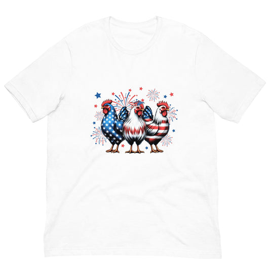 Michelle's Creatives White / XS Unisex Patriot Chicken Cartoon t-shirt 1198739_9526