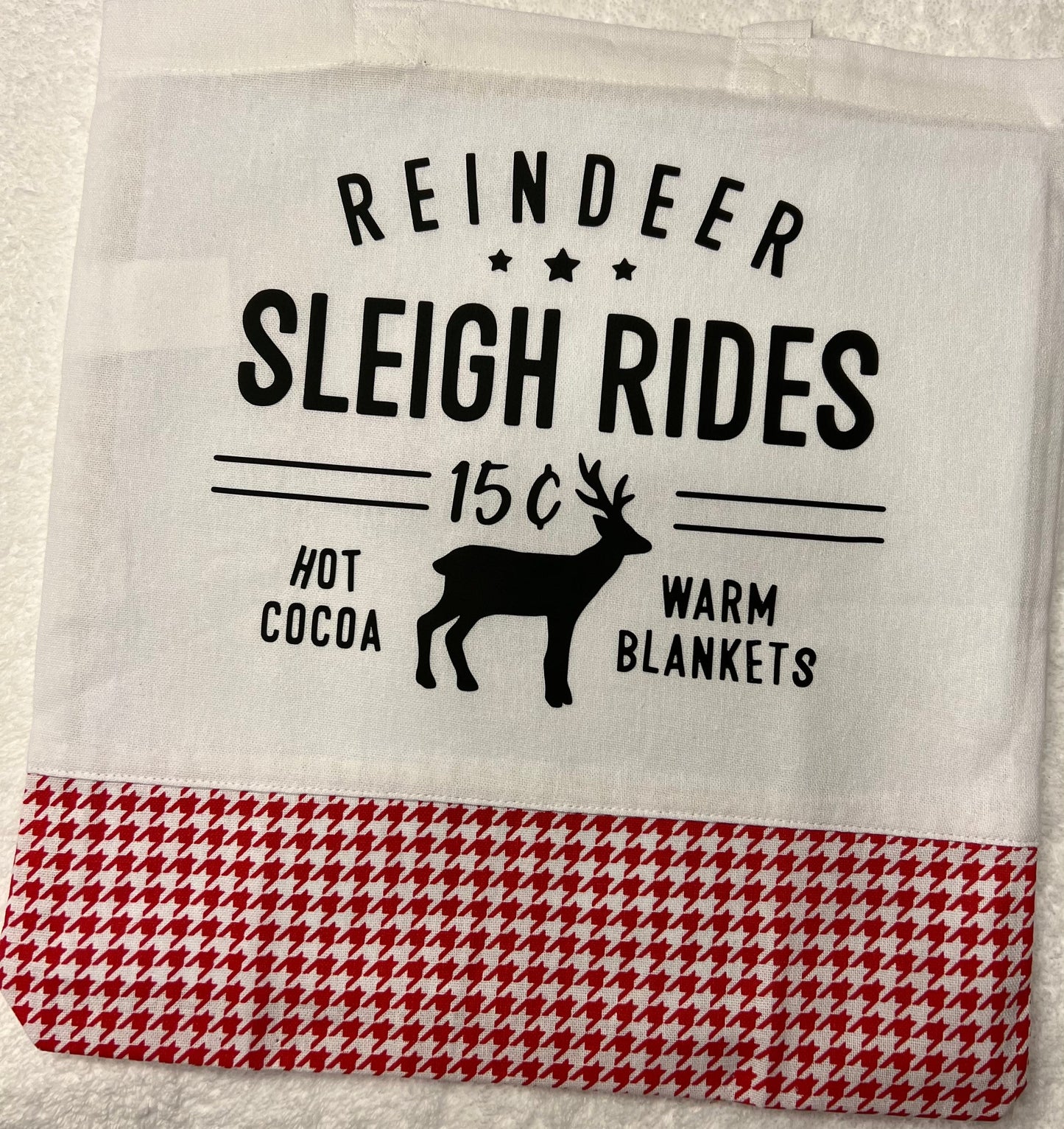 Michelle's Creatives Reindeer, sleigh rights, hot cocoa, warm blankets, $.15 tote bag